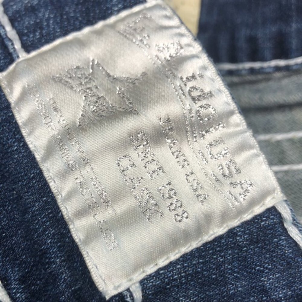 VINTAGE L.A. IDOL DENIM CAPRIS 29x21 CRYSTALS ๐ - Picture 6 of 11